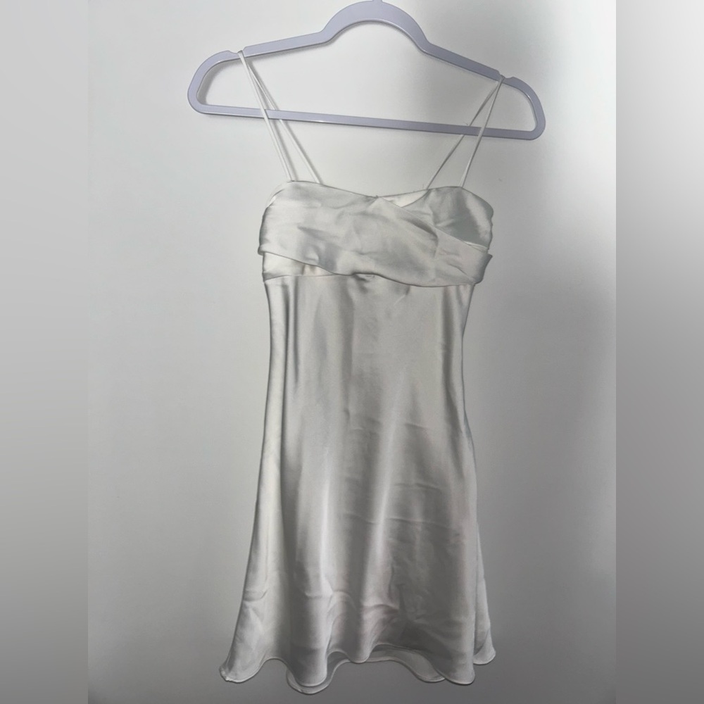 Cotton Candy White Satin Dress